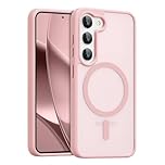 RALEAVO for Samsung Galaxy S23 Case Compatible with Magsafe, Strong Magnetic Translucent Matte Case Hard PC Shockproof Protective Cover Slim Cover for Samsung S23-Pink
