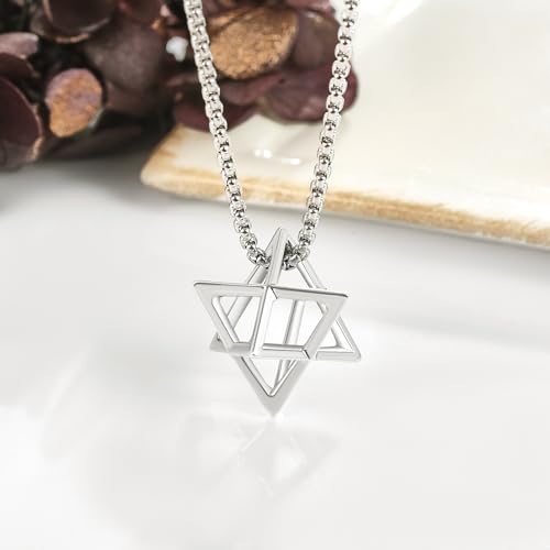 Sterling Silver Star of David Necklace - Metatron Necklace Gift for Men3