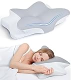 Ultra Pain Relief Cooling Pillow for Neck Support, Adjustable Cervical Pillow Cozy Sleeping, Odorless Ergonomic Contour Memory Foam Pillows, Orthopedic Bed Pillow for Side Back Stomach Sleeper