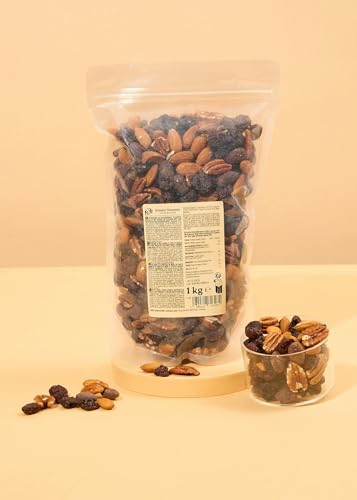 KoRo - Mix di frutta secca con cioccolato e ciliegie | 1 kg - snack di frutta secca - con cioccolato e ciliegie -  maxi confezione