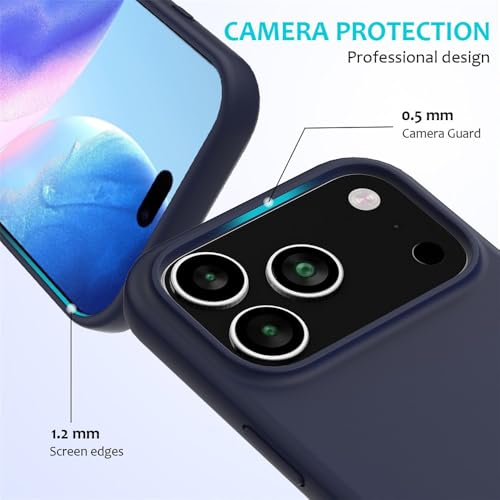 Image of Back Cover Compatible with iPhone 17 Pro Max Case Liquid Silicone Full Protection Shock Proof Back Cover for iPhone 17 Pro Max (Blue)