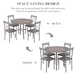 VECELO 5 Piece Dining Table Set for 4, Wood Grain Dinette with Chairs for Kitchen, Breakfast Nook, Small Space, Elegant Grey - Image 4