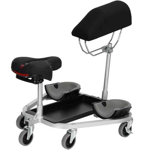 Image of Kneeling /Sitting Creeper With Chest Support & Rolling Knee Pads 3 inch Casters