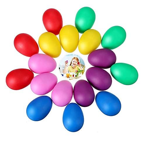 Norhogo 24 Stück 6 Farbe Eier Maracas Eier Shaker Set rasseleier Rhythmus aus Kunststoff, Ei Schütteleier für Kinder und Kleinkinder Spielgeräte, für Baby Osterpartygeschenke