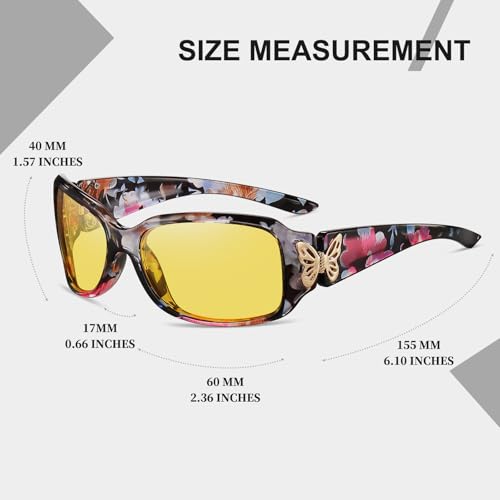 Image of HAOLOTA Women's Polarized Sunglasses - Fashionable Wraparound Butterfly Design with UV400 Protection