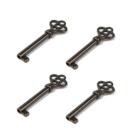 Antique Hollow Barrel Skeleton Key KY-3AB (4pcs) Fit Cabinet Doors, Dresser Drawers, Grandfather Clocks,Antique, Vintage, Old Furniture ect