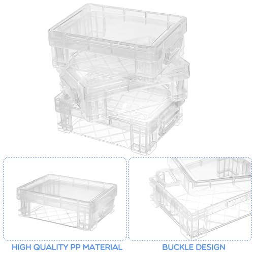 Image of Suzile 50 Pcs Plastic Crayon Box with Lid 4.8 x 3.4 x 1.6 In Crayon Storage Containers Bulk for Office School Classroom Supplies Pen Pencil Art Crafts(Clear)