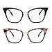 ZUVGEES 2 Pack Womens Cute Oversized Cat Eye Blue Light Blocking Reading Glasses Fashion Eyeglass Frames Large lens Computer Readers(Black+Pink, 1.75)