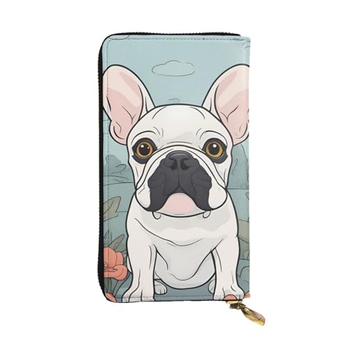 Portefeuille cuir motif bouledogue, idée cadeau fille et femme mode