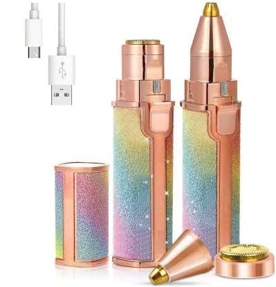 generic KSBOY Portable 2 In 1 Flawless Eyebrow Remover And Pain Less Hair Remover Epilator For Women Face, Lips, Nose Hair Trimmer For Men & Women Pack-1, Multicolour-picture-13
