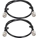 MOOKEERF BNC Cable 2ft,2 Pack Low Loss KMR240 BNC Male to Male Coax Cable 50 Ohm for for Ham Radio, Network Analyzer, Modem, Oscilloscope, Signal Generator, Attenuator