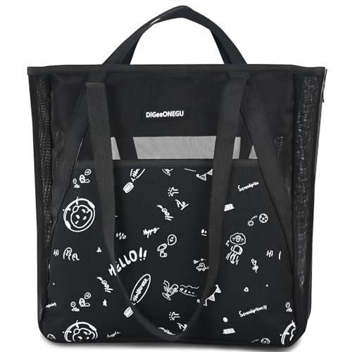 Beach Bag, Large Mesh Beach Bag Waterproof Sandproof, Beach Toy Tote Bag, Pool Bag with Pockets,Comfertable Strap