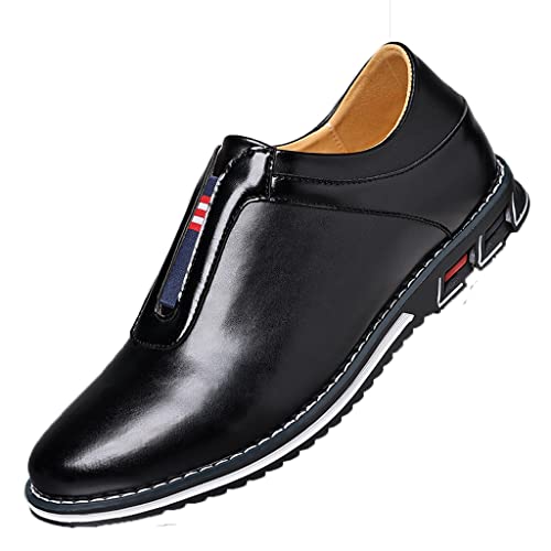 Veslexth Men Casual Business Loafers Lace-up Shoes Breathable Comfort Walking Fashion Driving Luxury Leather for Male Sneakers Work Office Dress Outdoor