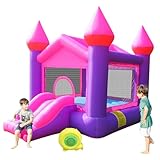 Doctor Dolphin Bounce House, Inflatable Pink Bounce House for Kids 3-6, Bounce House with Slide for Big Kids, Inflatable Bouncy House Bouncy Castle with Blower