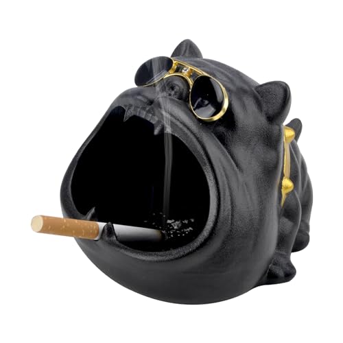 KQDRAVINE Cendrier d'extérieur, cendrier cool drôle grand, cadeaux amusants pour hommes, balcon, bureau, noir