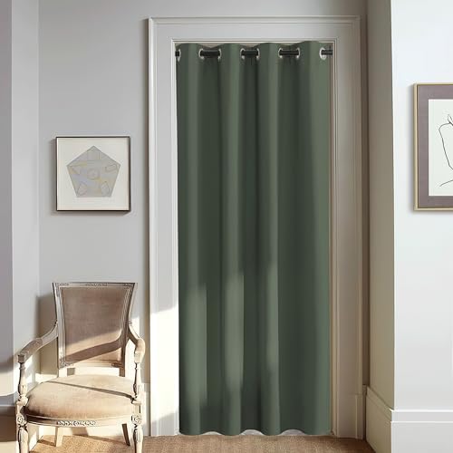 NICETOWN Blackout Curtain Window Treatment Thermal Curtain Solid Grommet Room Darkening Drape for Bedroom/Living Room, Dark Mallard, 1 Panel, W46 x L80