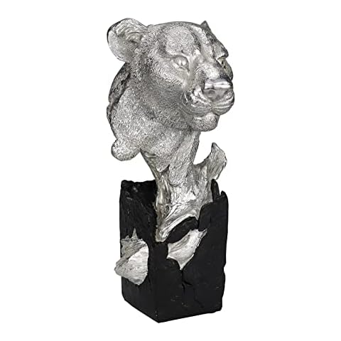 POLYDUKE Cheetah Head Statue Panther Leopard Bust Decor 4" L X 9.2H Nice Collectible Figurines and Gift for Table Top in Home,Office, Study Room, Living Room… Cover
