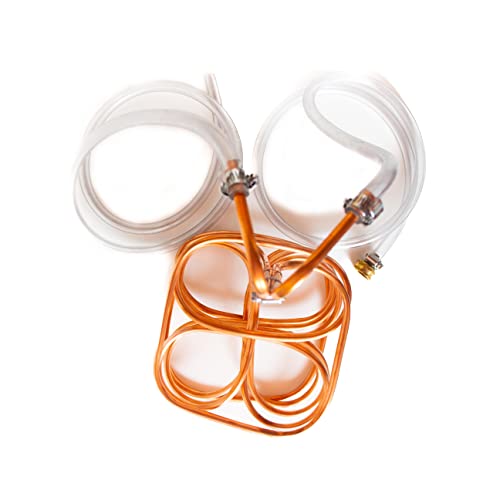 Craft A Brew - Clover Wort Immersion Chiller - For Home Brewing - Includes Copper Immersion Coil, Two Vinyl Tubing Leads, Hose Adapter, And Stainless Steel Worm Clamps - Made In Usa - 5 Gallon #TOP28