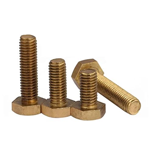 FEEIMOL Messing Sechskantschrauben Vollgewinde Maschinenschrauben M10x20mm (2 Stück)