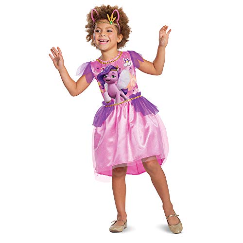 Pipp Petals Costume for Girls, Official My Little Pony Tutu Dress Character Outfit, Kids Size Medium (7-8)