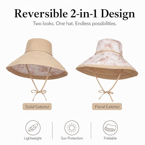 Sombrero de ala ancha reversible para mujer miniatura 2
