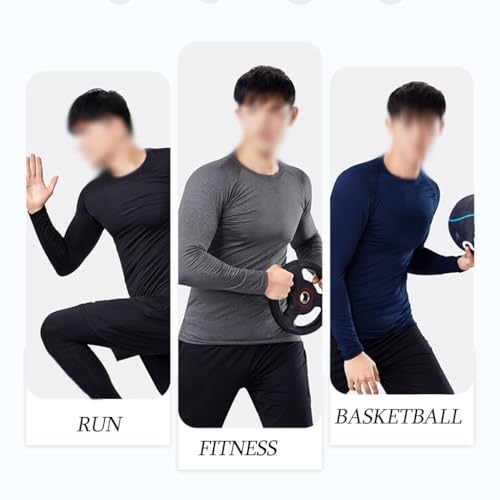 compression shirt Camisa masculina de manga comprida justa, camisa esportiva básica, treino de corri