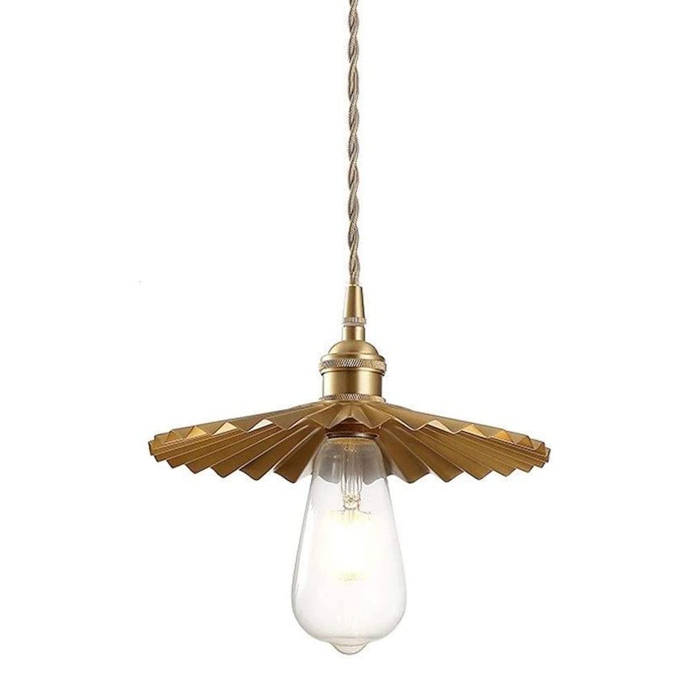Lámpara colgante industrial vintage E27 de metal color champán para isla de cocina