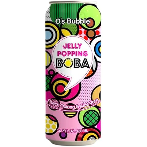 O's Bubble Peach Oolong Tea with Popping Boba and Aloe Vera, 16.2 oz (Pack of 12) Cover