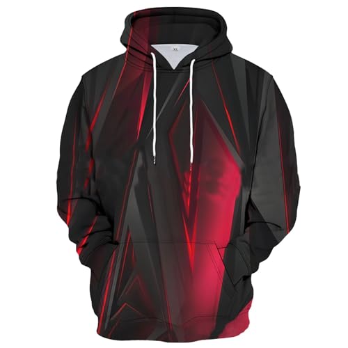 GOFULY Mens Hoodies Pullover Funny 3D Graphic Fall Sweatshirts Lightweight Pullover Long Sleeve Winter Jacket With Pockets