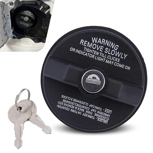 Dogary 1 PC Locking Gas Cap, Gas Locking Fuel Cap with Two Keys, OE: 77300-47020 10504, ABS Plastic Original Part Replacement, Compatible with Tundra Chevry (Black)