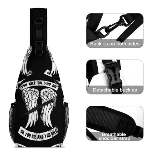 Daryl Dixon-Chapel Roan Multi-Functional Crossbody Bag With Storage Pockets And Anti-Loss Key Strap, Adjustable For Chest Shoulder 38x20cm3