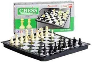 مجموعة ألعاب في علبة مغناطيس مكونة من لعبة الشطرنج والداما والطاولة - لوحية 3 1، قابلة للطي والحمل للسفر، 3321M