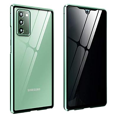 FHZXHY Galaxy S22 Privacy Glass Case with Safety Locks Clear Double Sided 9H Tempered Glass Magnetic Metal Frame Protective Case Anti-Peep for Samsung Galaxy S22 5g 6.1 inch 2022-green