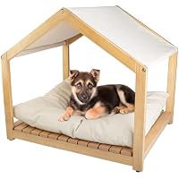 30" x 24" PetMaker Indoor Wood Dog House with Adjustable Canopy