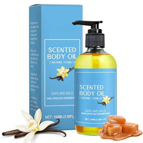 Carmel Vanilla Essential Body Oil - Face and Body Oil for Women - Vitamin E O_il for Skincare - Mild Skin Moisturizer - Massage Body O_il for Dry Skin (100ML)