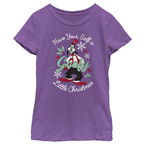 T-shirt Disney Goofy Christmas violet fille XS fini le pull de noël qui gratte