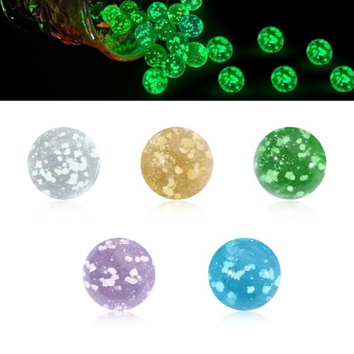 Carreneu 25Mm Leuchtmurmeln Kinder 5 Stück Murmeln Leuchten Im Dunkeln Glasmurmeln Bunt 25mm Murmeln Leuchten Im Dunkeln für Murmelspiel Kinder Marmorbahn-Spiel Heimdekoration