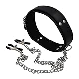 Nipple Clamps with Chain necklace BDSM Nipple Toys Non-Piercing Adjustable Stainless Steel Faux Body Jewelry for Women