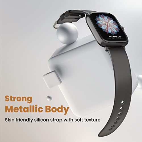 Image of (Refurbished) Hammer Ace 4.0 Calling Smart Watch with Large 1.85 inch IPS Display, Dual Mode, Spo2, Heart Rate, Strong Metallic Body & Skin Friendly Strap, Black