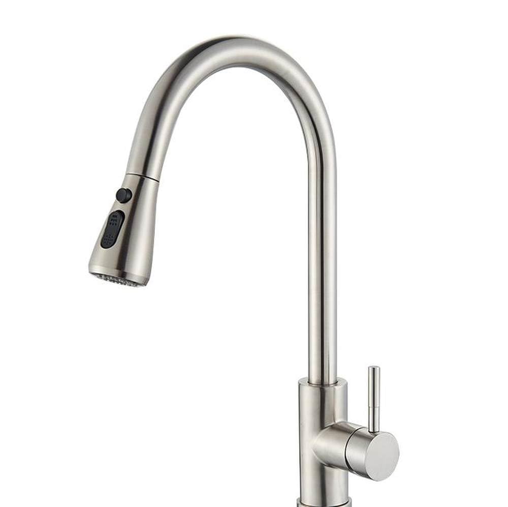 Robinet de cuisine mitigeur évier extractible chaud et froid inox chromé