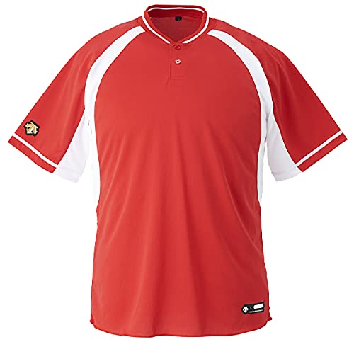 DESCENTE(デサント) 野球 2ボタンベースボールシャツ レッド×Sホワイト DB-103B レッド×Sホワイト(RDSW) L
