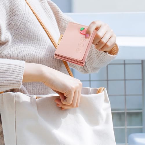 SOIMISS Cute Pu Cartoon Wallet for Women Small Compact Purse Fruit Patterns Multi-functional Leather Holder for Cards Keys and Cash3