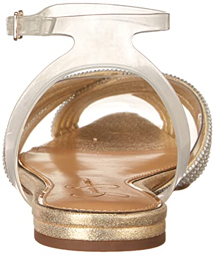 Jessica Simpson Women's Chavi Embellished Evening Flat Ballet, Clear/Gold, 9 #TOP2