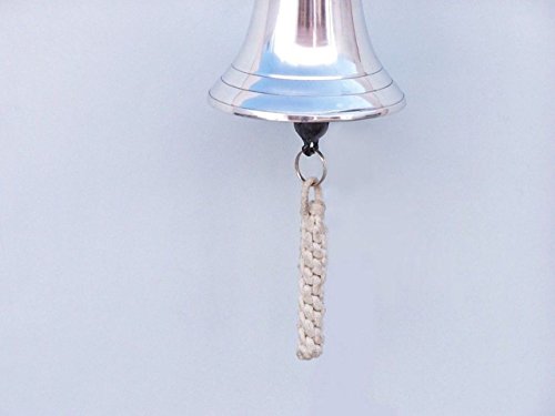 Sonnette de roue de bateau à suspendre chromée 20,3 cm pour cloche murale et objet déco marine