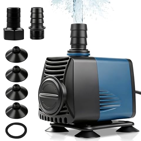 Nikou 25 W, cicha pompa zanurzeniowa, 2000 l/h, pompa wodna do stawu, pompa filtrująca, do stosowania zarówno w wodzie, jak i na lądzie