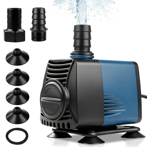 Nikou 25 W, cicha pompa zanurzeniowa, 2000 l/h, pompa wodna do stawu, pompa filtrująca, do stosowania zarówno w wodzie, jak i na lądzie
