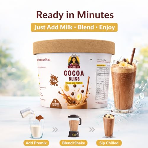 Image of Nairuti Vyutpadan Cocoa Bliss Premix 150g | Made with Real Cocoa Beans | Chocolate Flavoured Beverage Base | Ready in Minutes | Enjoy Hot or Cold | Smooth & Rich Taste
