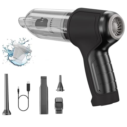 Wizvox Mini Soplador De VacíO, Dispositivos InaláMbricos Aspiradora para Coche Inflar Y Aspirar RáPidamente Aspiradora Potente, Puede Limpiar Teclados,SofáS,Alfombras,Black