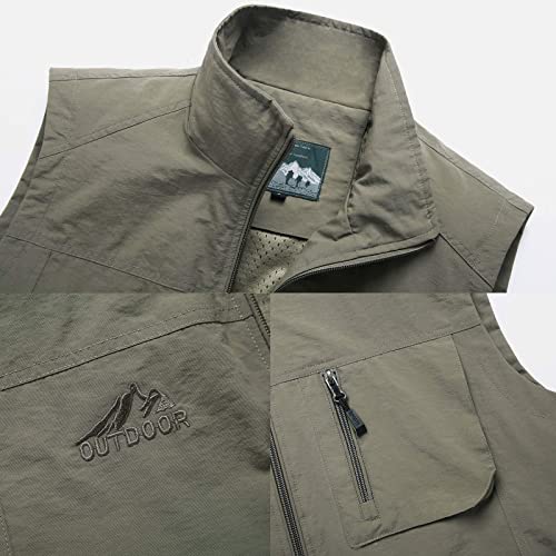 Flygo Mens Summer Casual Lightweight Outdoor Work Fishing Photo Travel Utility Vest with Pockets3