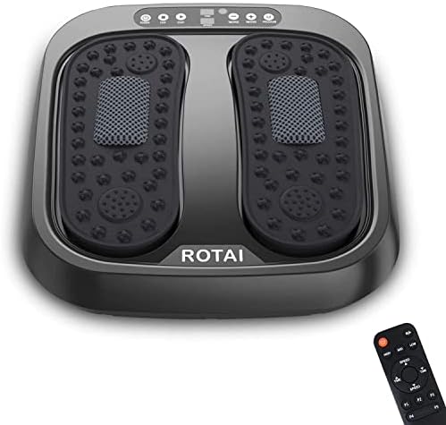 ROTAI Foot Massager Machine with Remote, Multi Relaxations and Pain Relief - Shiatsu Vibration Feet Massager Increases Circulations, Relieve Stiffness Tired Muscles and Plantar Fasciitis (Black)